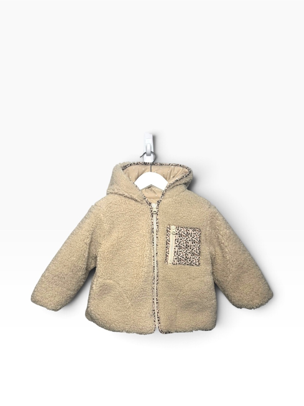 🍂 Zara Kids Floral Sherpa Jacket size 2-3 Years
